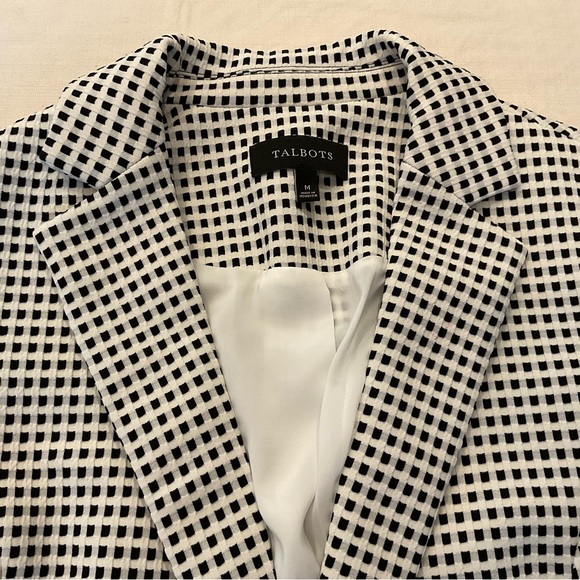 Talbots Black & White Checkered Blazer- Size M - NWOT - Picture 4 of 9